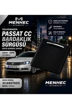 Passat CC Bardaklık Kapağı Sürgülü Kapak Orta Konsol Siyah 2008-2016