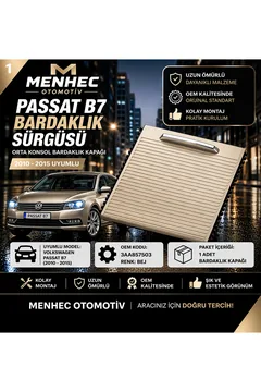 Passat B7 Bardaklık Kapağı Sürgülü Kapak Orta Konsol Bej 3AA857503 2011-2015