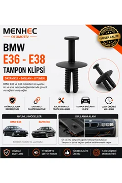 BMW E36 E38 Tampon Klipsi – Ön Arka Tampon Bağlantı Sabitleme Klipsi 10 Adet
