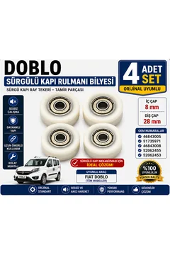 Fiat Doblo Sürgülü Kapı Rulmanı Bilyesi İç 8mm Dış 28mm 4 Adet Set OEM 46843005 51735971