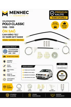 Volkswagen Polo Classic 1996-1999 Ön Sağ Cam Kriko Teli ve Tamir Seti Takımı