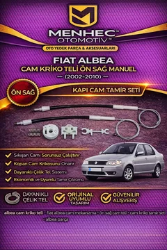 Fiat Albea Cam Kriko Teli Ön Sağ (2002-2010) – Kapı Cam Tamir Seti