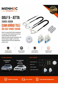 Golf 5 Jetta 2005-2009 Ön Sağ Cam Kriko Teli Tamir Takımı – Cam Mekanizması Tamir Seti