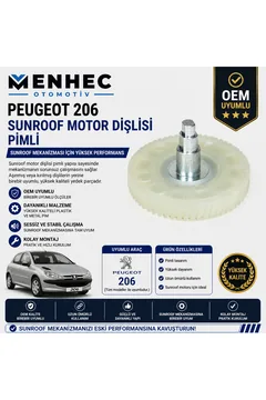 Peugeot 206 Sunroof Motor Dişlisi Pimli Sunroof Mekanizma Tamir Parçası OEM Uyumlu