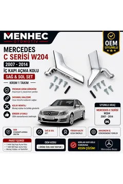 Mercedes C Serisi W204 2007-2014 İç Kapı Açma Kolu Sağ Sol Set Krom 1 Takım OEM Uyumlu