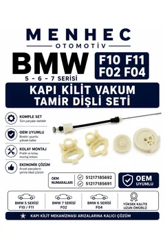 BMW F10 F11 F02 F04 Kapı Kilit Vakum Tamir Dişli Seti 51217185692 51217185691