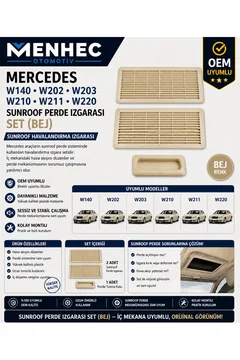 Mercedes W140 W202 W203 W210 W211 W220 Sunroof Perde Izgarası Set Bej İç Havalandırma Izgara OEM Uyumlu