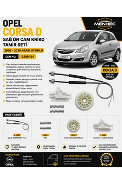 Opel Corsa D Sağ Ön Cam Kriko Tamir Seti 13298154 Uyumlu (2006-2015) Cam Mekanizması Onarım Kiti