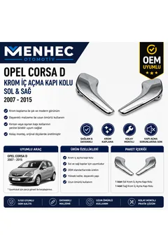 Opel Corsa D Krom İç Kapı Açma Kolu Sol Sağ Set 2007-2015 İç Kapı Kolu OEM Uyumlu