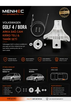 Volkswagen Golf 4 Bora Arka Sağ Cam Kriko Teli & Tamir Seti – Cam Mekanizma Tamir Kiti