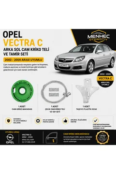 Opel Vectra C Arka Sol Cam Kriko Teli ve Tamir Seti (2002-2009) Cam Mekanizması Onarım Kiti