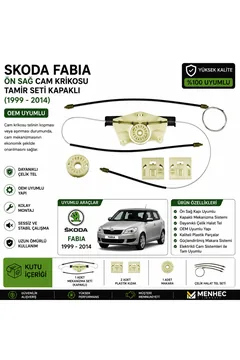 Skoda Fabia 1999-2014 Ön Sağ Cam Krikosu Tamir Seti Kapaklı