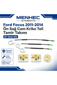Ford Focus Ön Sağ Cam Krikosu Tamir Seti 2011-2014 Uyumlu Cam Kriko Teli Takımı