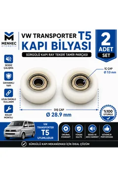 VW Transporter T5 Sürgülü Kapı Bilyası 2 Adet Set 29mm Kapı Ray Tekeri Tamir Parçası