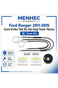 Ford Ranger 2011-2015 Ön Sol Sağ Cam Kriko Teli Tamir Takımı Uyumlu Cam Kriko Tamir Seti