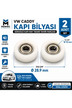 Volkswagen Caddy Sürgü Kapı Ray Tekeri 2’li Bilya Seti
