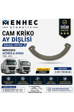 Mercedes Actros Atego Cam Kriko Ay Dişlisi Sağ Sol Makaşlı Sistem OEM A9417200046 Uyumlu (1996-2012)