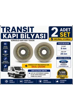 Ford Transit Sürgülü Kapı Bilyası İç 8mm Dış 28mm Kapı Ray Tekeri Tamir Parçası 2 Adet