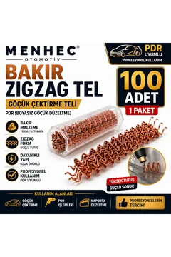 Bakır Zigzag Göçük Çektirme Teli PDR Boyasız Göçük Düzeltme Kaporta Tamir Teli 50'li (2 paket) 100 adet