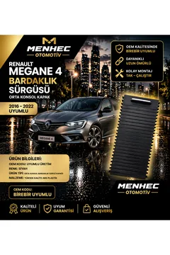 Megane 4 Bardaklık Kapağı Sürgülü Kapak Orta Konsol Siyah 2016-2022