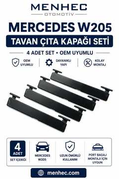 Mercedes W205 Tavan Oluk Çıta Kapağı 4 Adet Set Port Bagaj Kapak Seti