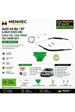 Audi A4 B6 B7 & Seat Exeo Arka Sol Cam Kriko Teli Tamir Seti 8E0839461