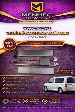 VW Caddy Yan Sürgü Cam Mandalı Tamir Takımı (2003-2020) – Sürgülü Cam Kilit Seti